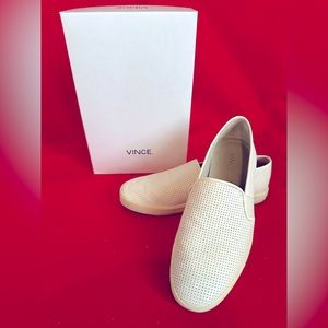 Vince white leather slip on sneaker.  Size 9.5